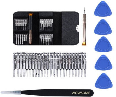 WOWSOME Mobile Repairing Tools 25 Bit With 1Tweezers and 5 Plastic Openers Repair Tool Kits, for Mobile Phone, PC Laptop, Tablet, Watch Screwdriver Bit Set(Pack of 31)