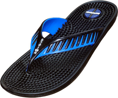 action Men Flip Flops(Blue, Black , 8)