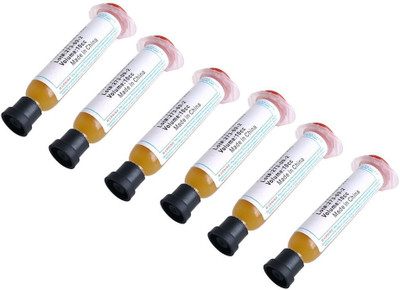 WOWSOME 6 Pcs. No-Clean Solder Soldering Paste Flux RMA-223 10cc Welding Flux for Mobile Phone Soldering BGA SMD PGA PCB Repair Tool (6 Piece, Weight: 10G each) 0 W Simple(Round Tip)