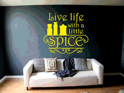 DICTON HUB 60 cm live live with spice ylw Removable Sticker(Pack of 1)