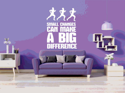 DICTON HUB 60 cm small change make big difference white1 Removable Sticker(Pack of 1)