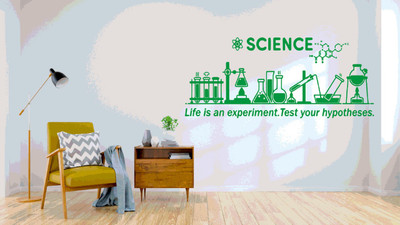 DICTON HUB 60 cm science experiment lab green Removable Sticker(Pack of 1)
