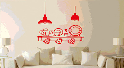 DICTON HUB 60 cm home improvement red Removable Sticker(Pack of 1)
