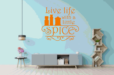 DICTON HUB 60 cm live live with spice orange Removable Sticker(Pack of 1)