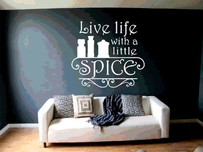 DICTON HUB 60 cm live live with spice white Removable Sticker(Pack of 1)