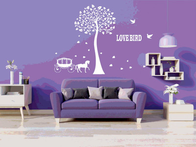 DICTON HUB 60 cm LOVE BIRD WHITE1 Removable Sticker(Pack of 1)