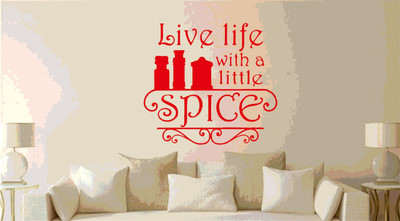 DICTON HUB 60 cm live live with spice red Removable Sticker(Pack of 1)