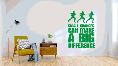 DICTON HUB 60 cm small change make big difference green Removable Sticker(Pack of 1)