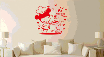 DICTON HUB 60 cm cooking time red Removable Sticker(Pack of 1)