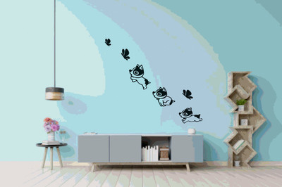 DICTON HUB 60 cm doogy with butterfly blk Removable Sticker(Pack of 1)