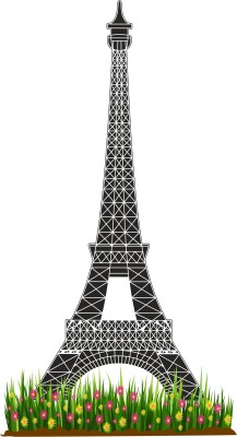 DreamKraft 58 cm PVC Vinyl Eiffel Tower Multicolor Wall Sticker Add Parisian Charm to Your Space Self Adhesive Sticker(Pack of 1)