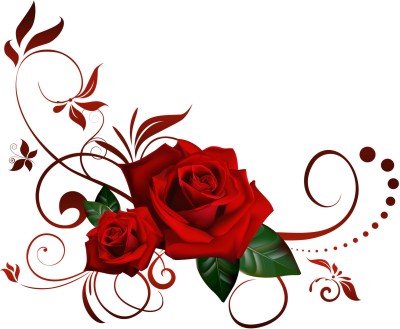 DreamKraft 45 cm Beautiful Red Rose Flower PVC Vinyl Wall Sticker | 45x37cm Self Adhesive Sticker(Pack of 1)