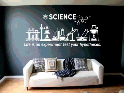 DICTON HUB 60 cm science experiment lab white Removable Sticker(Pack of 1)
