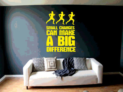 DICTON HUB 60 cm small change make big difference ylw Removable Sticker(Pack of 1)