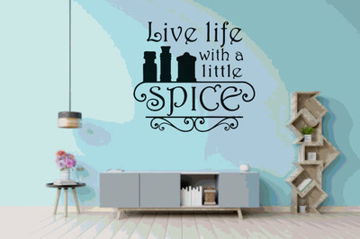 DICTON HUB 60 cm live live with spice blk Removable Sticker(Pack of 1)