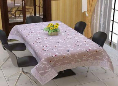 Shri Ganesh Handloom Embroidered 6 Seater Table Cover(White, Polyester)