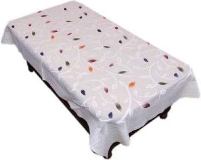 Shri Ganesh Handloom Floral 4 Seater Table Cover(White, Polyester)