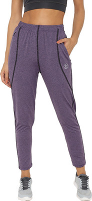 CHKOKKO Solid Women Purple Track Pants