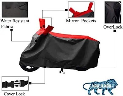 MOTORAINCE Waterproof Two Wheeler Cover for Bajaj(Pulsar 150 DTS-i, Red, Black)