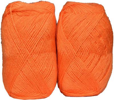 RCB Oswal Chirag Orange (400 gm) Wool Ball Hand Knitting Wool/Art Craft Soft Fingering Crochet Hook Yarn, Needle Knitting Yarn Thread Shade no-14