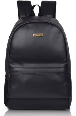 Veneer Men Women’s Girls Fashion PU Leather Mini Casual Backpack Bags For School, College, Tuition, office Bag 25 L Laptop Backpack(Black)