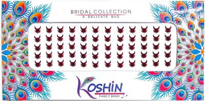 Koshin Dark Maroon Small Size Shape Half Rising Sun Forehead Maroon Bindis(Chand Bind)