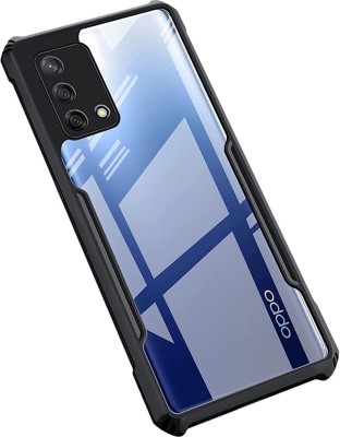 SRMobile Back Cover for Oppo A74 4G, A95 4G, Shockproof Bumper, Crystal Clear, Acrylic Transparent Eagle Cover(Black, Transparent, Hard Case, Silicon, Pack of: 1)