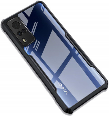 ELEF Back Cover for VIVO Y51 Hybrid TPU & PC Transparent Back Crystal Clear Camera Protection Bumper Case(Black, Flexible, Pack of: 1)