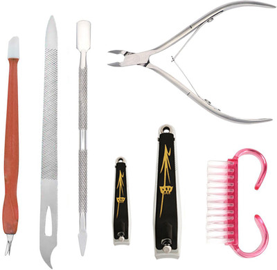 MGP FASHION High Quality Tools Stainless Steel Multipurpose Extensions Nail Cuticle Care Kit Cuticle Trimmer with Cuticle Pusher(7 Items in the set)