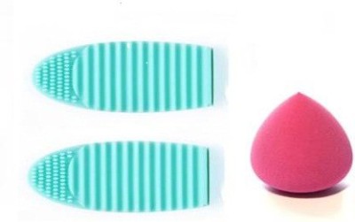 VISYA BEAUTY 1 SPONGE PUFF WITH 2 BRUSH SILICON EGG(3 Items in the set)