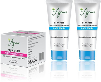 Aysun Aqua Derm Moisturing Cream & BI White Face Mask Combo Pack of 3(2 Items in the set)
