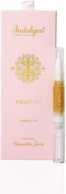 Indulgeo Essentials Pout It 24k Gold Lip Oil, 3.5ml | Natural Plump Pout Lips | Brightening Lip Solution | Relieves Dry Lips | 24kGold Flakes | Cinnamon Oil, Jamaican Coffee Beans | Gold Lip Oil | Pout Your Lips | No Parabens & Sulfates, Ayush Certified, Cruelty Free, 100% Organic(3.5 ml)