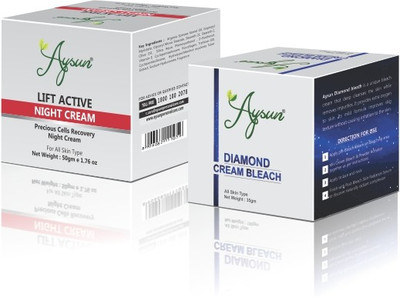 Aysun Lift Active Night Cream & Diamond Cream Bleach Combo Pack of 2(2 Items in the set)