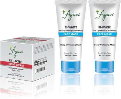 Aysun Lift Active Night Cream & BI White Face Mask Combo Pack of 3(2 Items in the set)