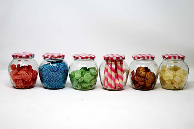 TINSUHG Glass Tea Coffee & Sugar Container  - 400 ml(Pack of 6, Clear)