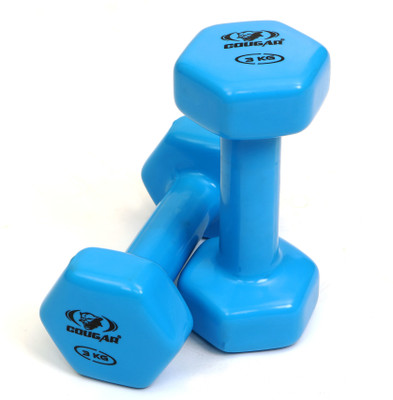 COUGAR Dumbbells , Vinyl Dumbbell Set , 3 Kg Pair IRIS Hex Vinyl Coated Non-Slip Weight Fixed Weight Dumbbell(6 kg)