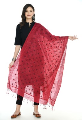 A R SILK Pure Cotton Embroidered Women Dupatta