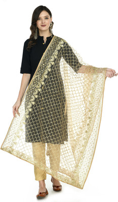 A R SILK Net Embroidered Women Dupatta