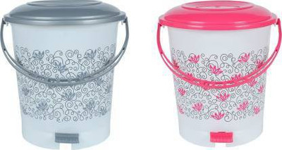 YASHODEEP PLASTIC New Unique Design Standard Plastic Dustbin For Home And Office ( 12 L - 2 pcs ) ( Multicolor ) Plastic Dustbin(Multicolor, Pack of 2)