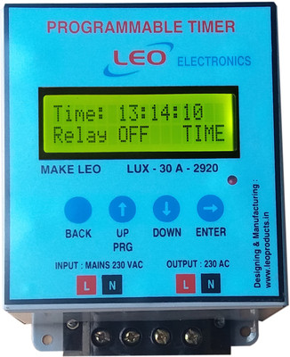 Leo LUX-30A-2920 Programmable Electronic Timer Switch(Grey)