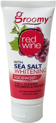 Groomy Red Wine With Sea Salt Whitening Fash Wash Face Wash(100 ml)