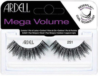 Ardell MEGA VOLUME 251-65849 + Duo Clear Glue 1g Pack of 1 Number of piece 2(Pack of 2)
