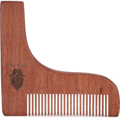 UrbanMooch Red Sandalwood(Chandan) Beard Shaper Comb for Men | Beard Shaping Tool for best Shape of Beard | Sandalwood Hair Comb | Style Your Beard Your Way at Home For Men-