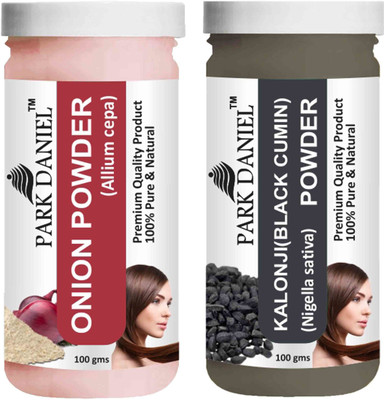 PARK DANIEL Pure & Natural Onion Powder & Kalonji(Black Cumin) Powder Combo Pack of 2 Bottles of 100 gm (200 gm )(200 ml)