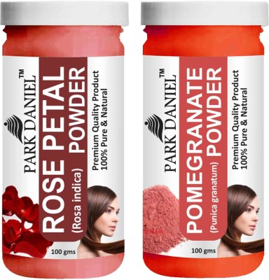 PARK DANIEL Pure & Natural Rose Petal Powder & Pomegranate Powder Combo Pack of 2 Bottles of 100 gm (200 gm )(200 ml)