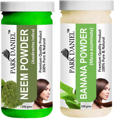 PARK DANIEL Neem Powder & Banana Powder Combo Pack of 2 Bottles of 100 gm (200 gm )(200 ml)