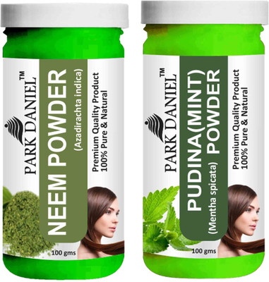 PARK DANIEL Pure & Natural Neem Powder & Pudina(Mint)Powder Combo Pack of 2 Bottles of 100 gm (200 gm )(200 ml)