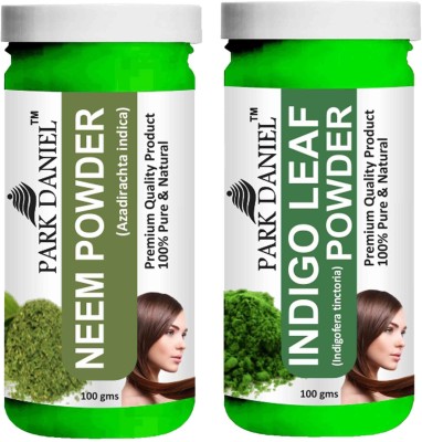 PARK DANIEL Pure & Natural Neem Powder & Indigo Leaf Powder Combo Pack of 2 Bottles of 100 gm (200 gm )(200 ml)