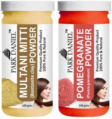 PARK DANIEL Pure & Natural Multani Mitti Powder & Pomegranate Powder Combo Pack of 2 Bottles of 100 gm (200 gm )(200 ml)