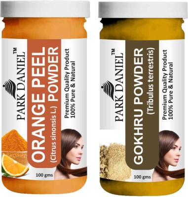 PARK DANIEL Pure & Natural Orange Powder & Gokhru Powder Combo Pack of 2 Bottles of 100 gm (200 gm )(200 ml)